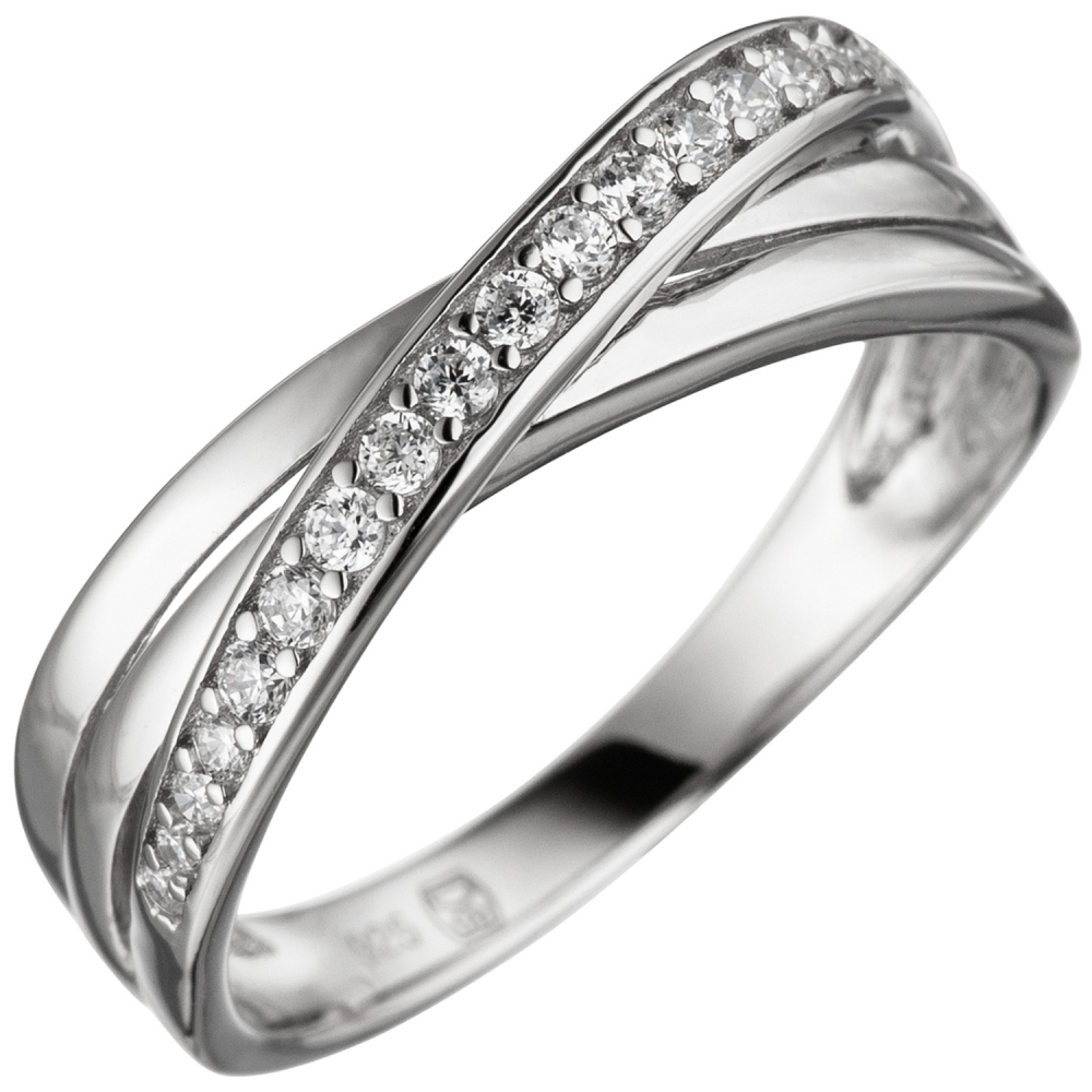 Damen Ring 925 Sterling Silber mit Zirkonia Silberring - 52mm