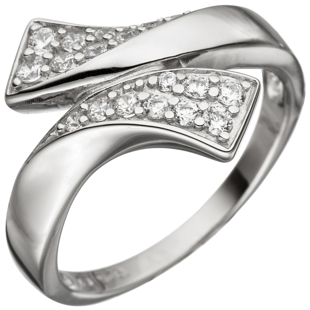 Damen Ring 925 Sterling Silber mit Zirkonia Silberring - 52mm