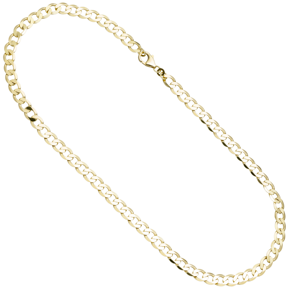 Panzerkette 333 Gelbgold 6,6 mm 50 cm Gold Kette Halskette Goldkette Karabiner