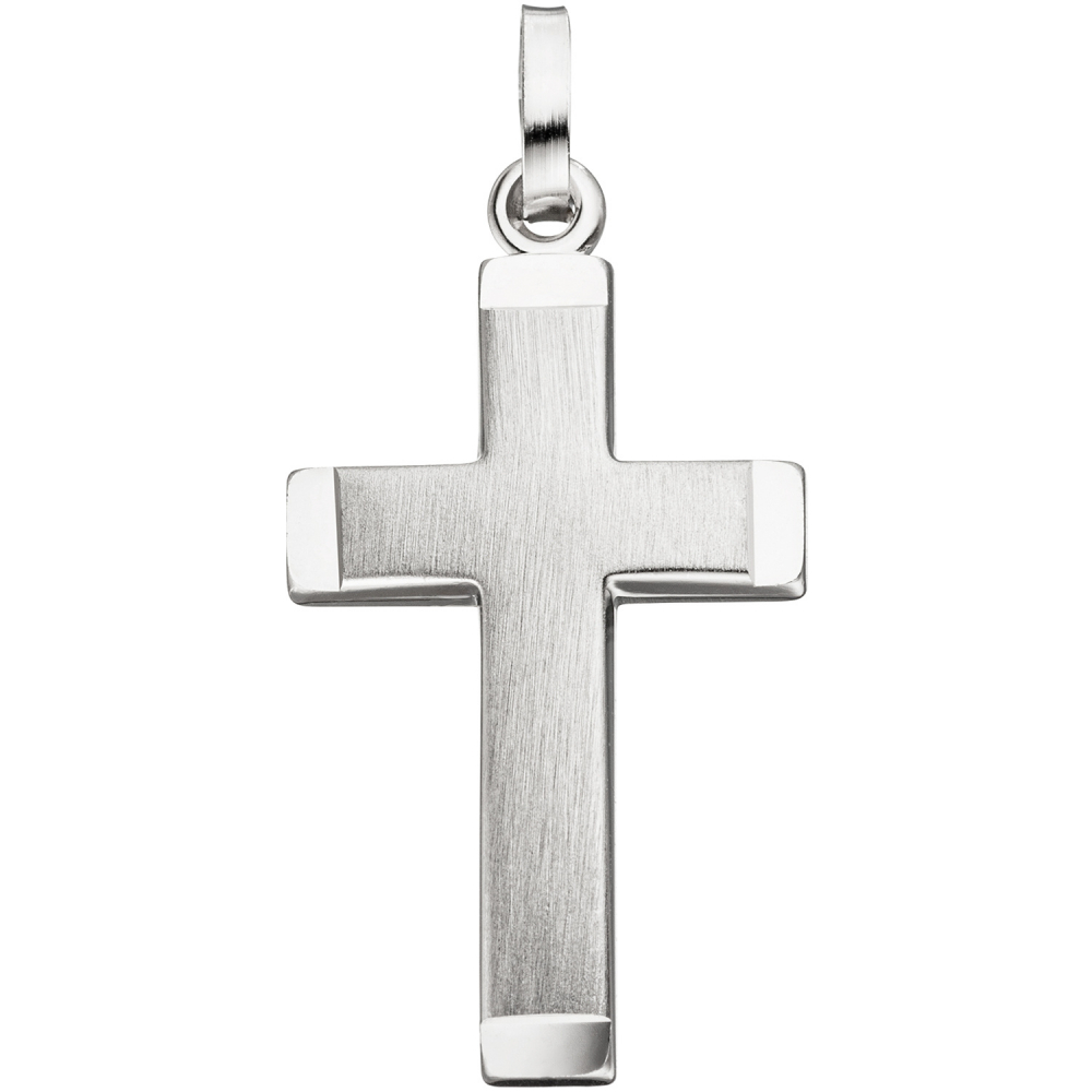 Anhänger Kreuz 925 Silber matt mattiert Kreuzanhänger Silberanhänger Silberkreuz