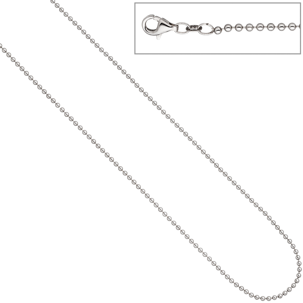 Kugelkette 925 Silber 2,0 mm 45 cm Kette Halskette Silberkette Karabiner