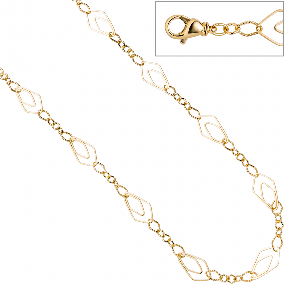 Halskette Kette 925 Sterling Silber gold vergoldet 80 cm Karabiner