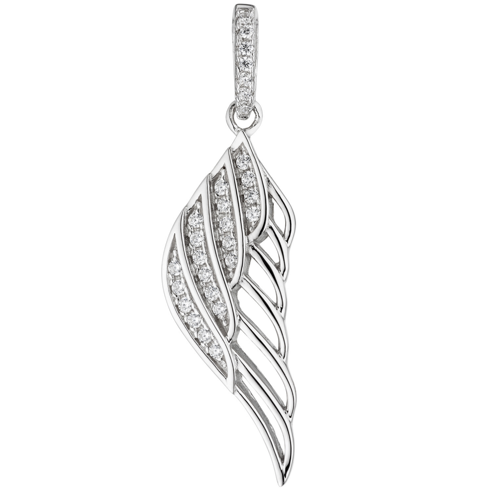 Anhänger Flügel Engelsflügel 925 Sterling Silber mit Zirkonia Silberanhänger