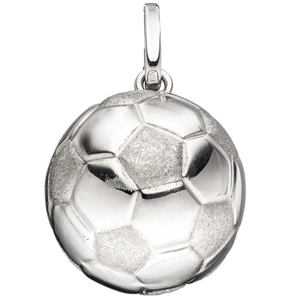 Kinder Anhänger Fußball 925 Silber Fußballanhänger mit Kette 42 cm