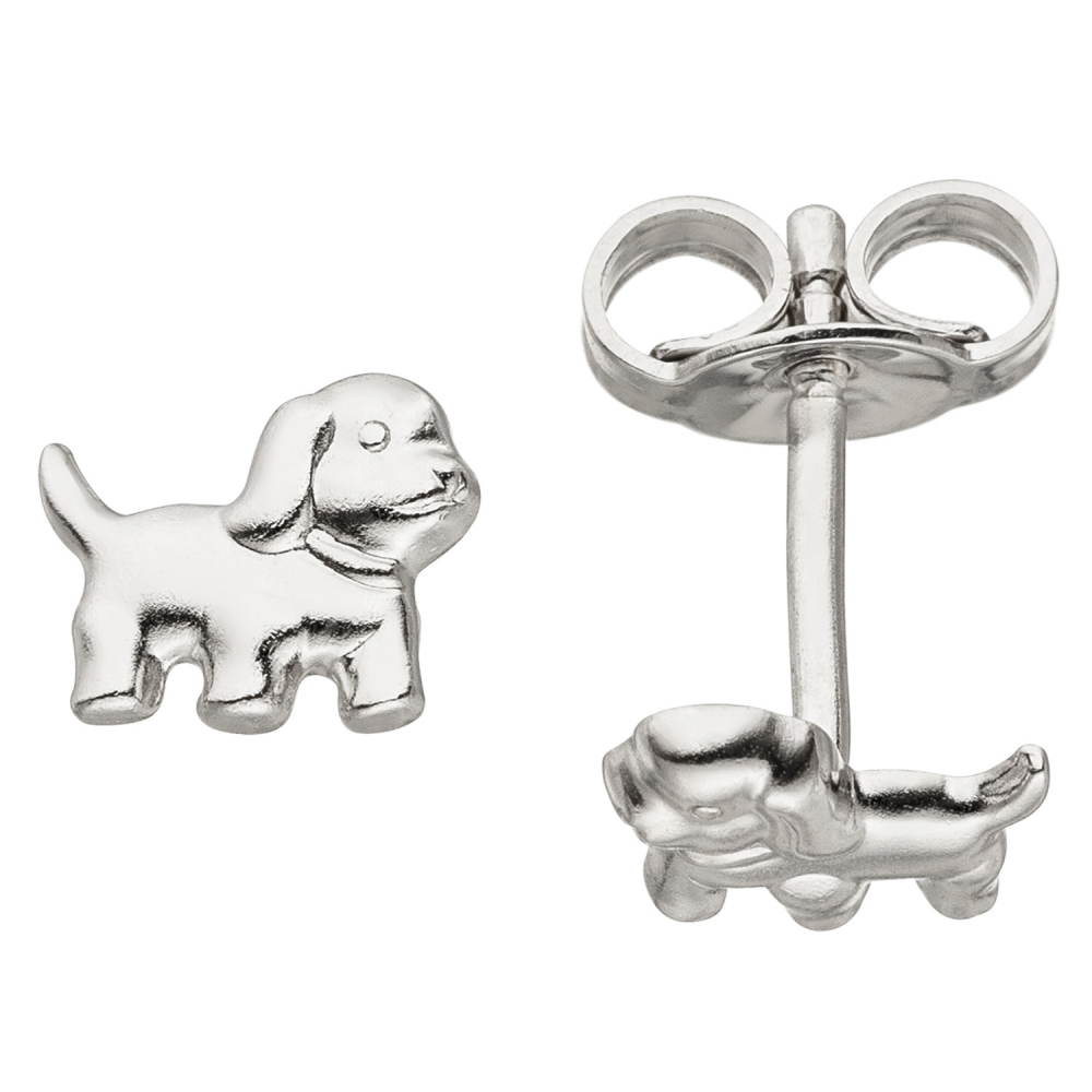 Ohrstecker Hund 925 Sterling Silber Ohrringe Silberohrringe Hundeohrringe