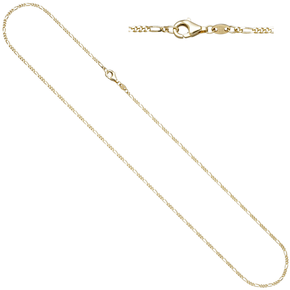 Figarokette 333 Gold Gelbgold diamantiert 1,7 mm 50 cm Kette Halskette Goldkette