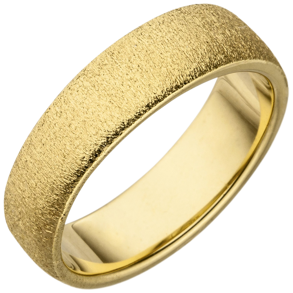 Damen Ring 925 Sterling Silber gold vergoldet mit Struktur - 50mm