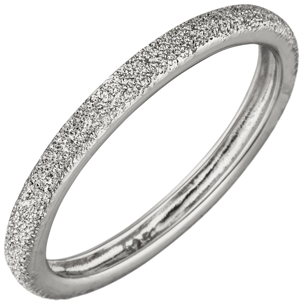 Damen Ring schmal 925 Sterling Silber mit Struktur Silberring - 64mm