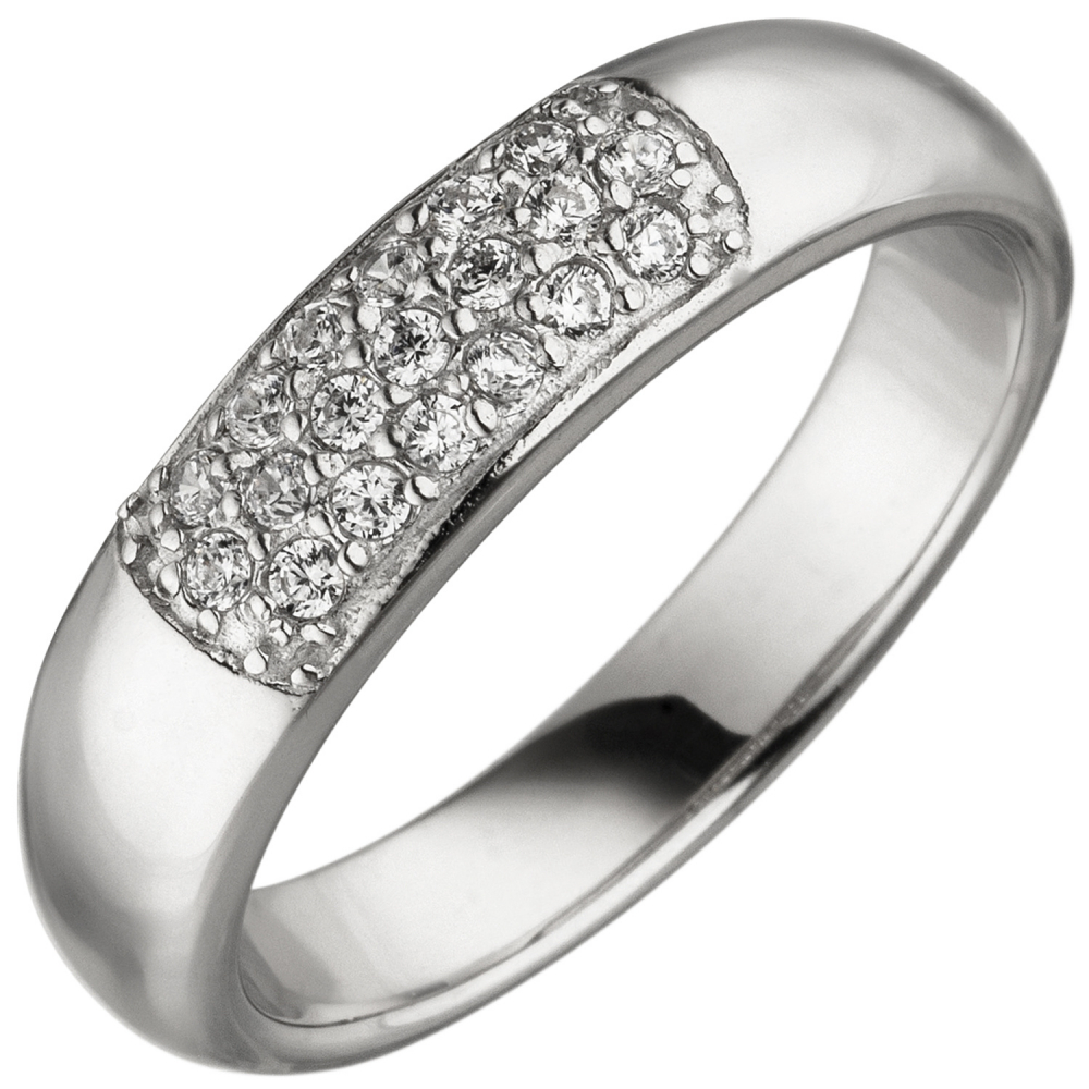 Damen Ring 925 Sterling Silber 19 Zirkonia Silberring - 60mm