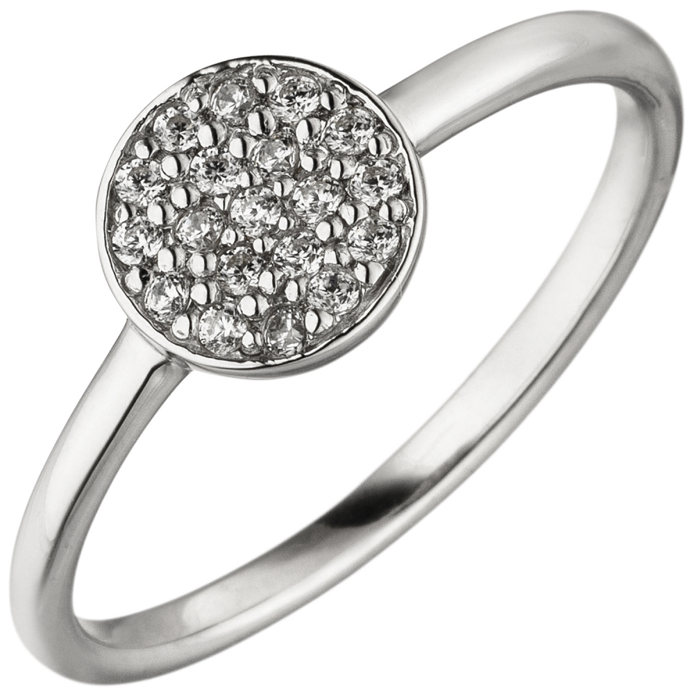 Damen Ring 925 Sterling Silber 19 Zirkonia Silberring - 54mm