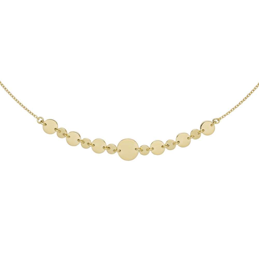 Collier Halskette mit Plättchen 925 Sterling Silber gold vergoldet 45 cm Kette