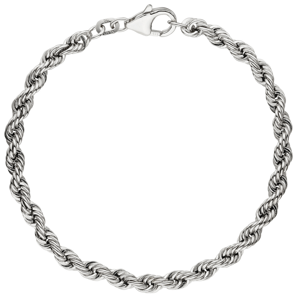 Kordelarmband 925 Sterling Silber massiv 21 cm Armband Silberarmband