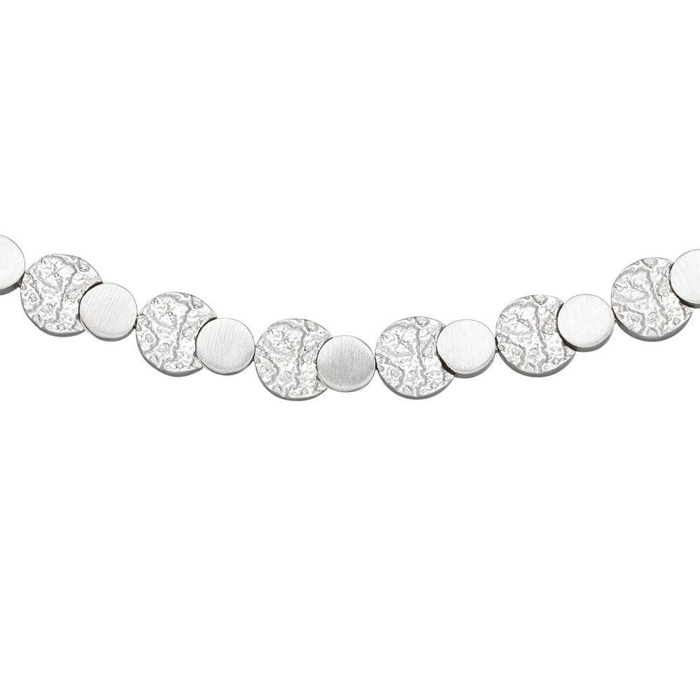 Collier Halskette 925 Sterling Silber gehämmert 45 cm Kette Silberkette