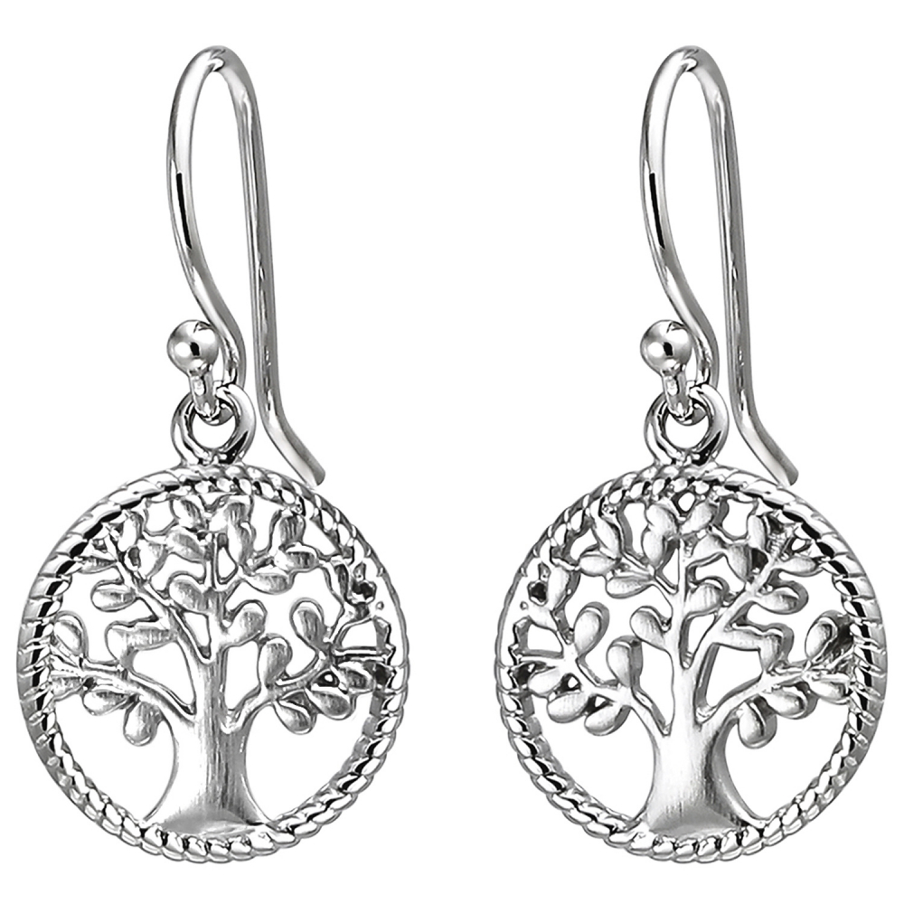 Ohrhänger Baum 925 Sterling Silber Ohrringe Silberohrringe