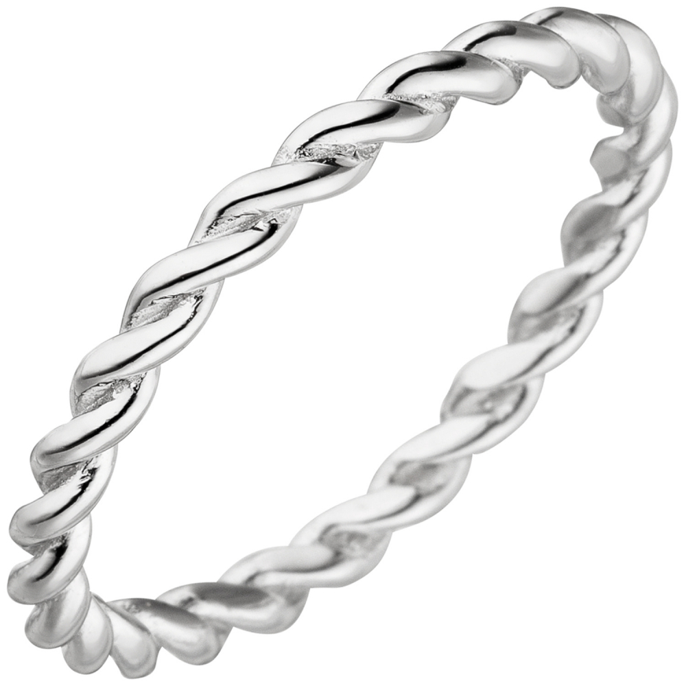 Damen Ring geflochten 925 Sterling Silber Silberring - 58mm