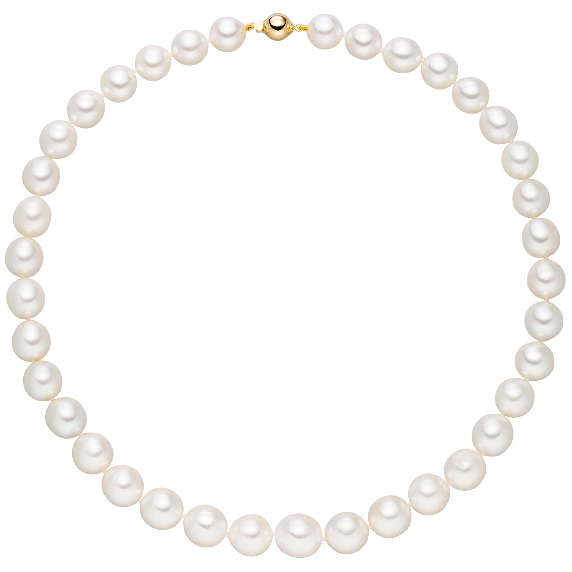 Traumringe24 - Collier Perlenkette Südsee Perlen 45 cm Verschluss 585 Gold  Halskette Kette