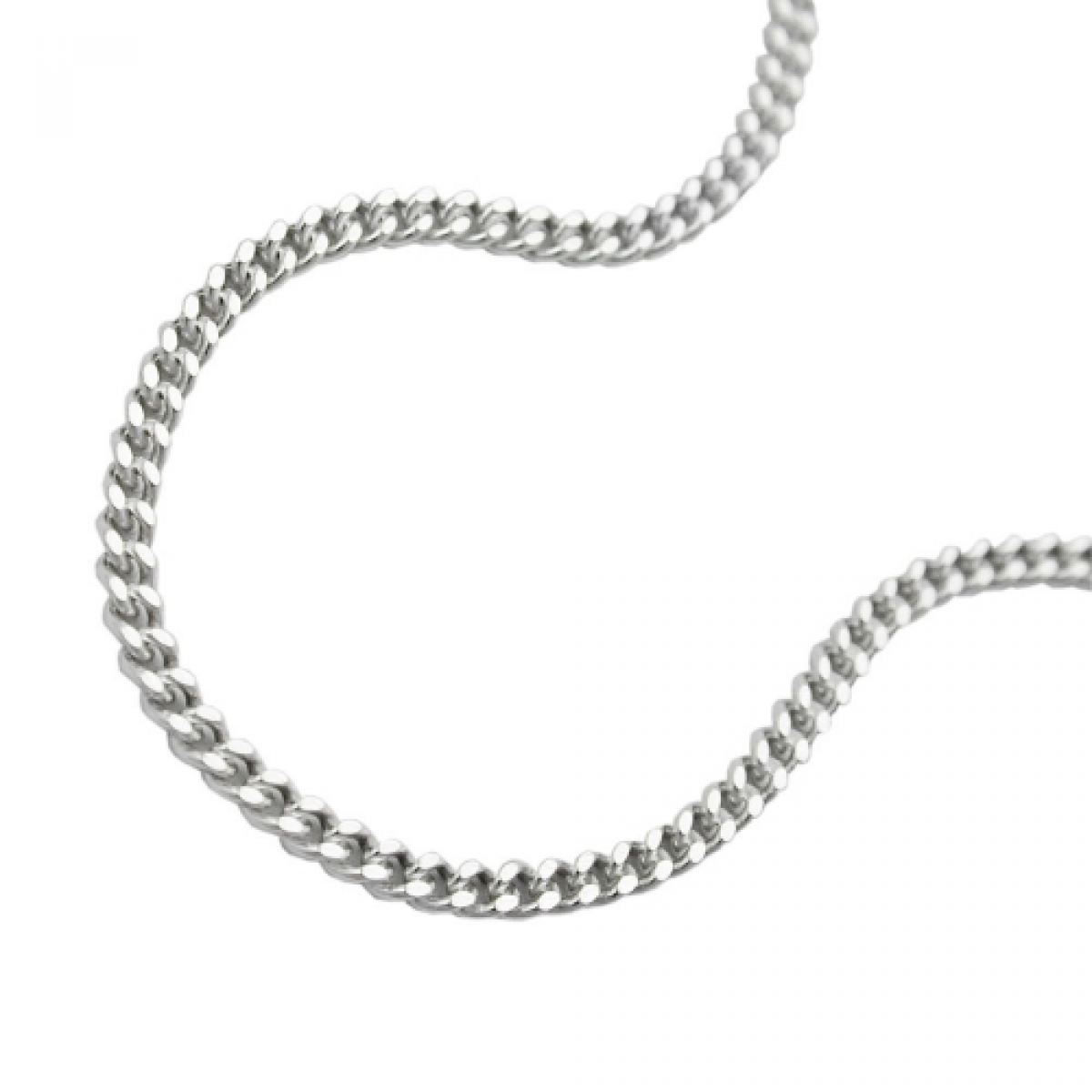 Kette 1,4mm Flachpanzerkette 2x diamantiert Silber 925 50cm