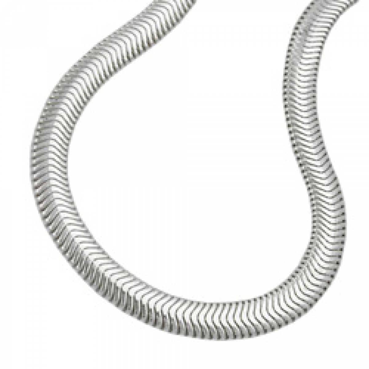 Kette 6x2mm flache Schlangenkette glänzend Silber 925 42cm