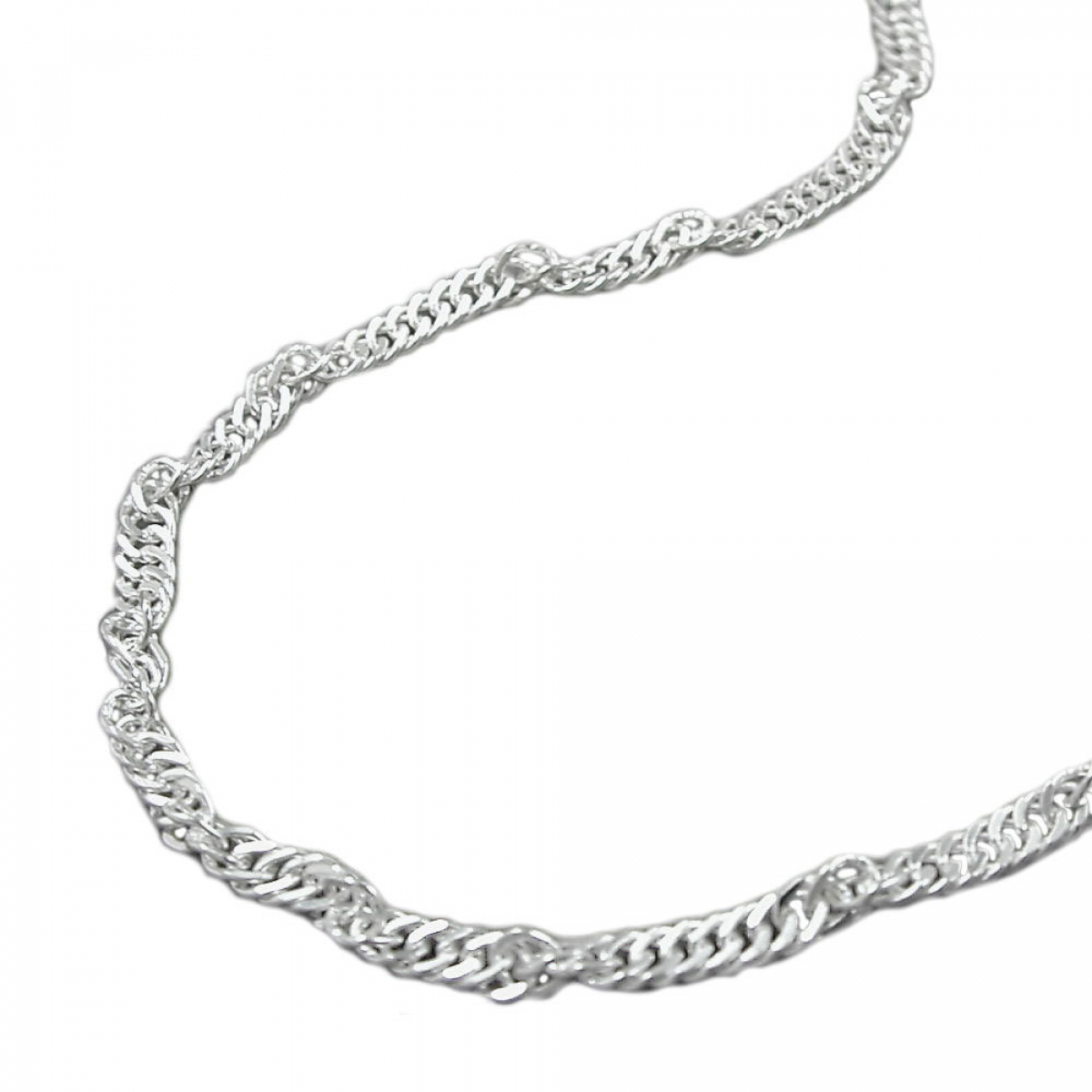 Kette 2mm Singapurkette diamantiert Silber 925 50cm