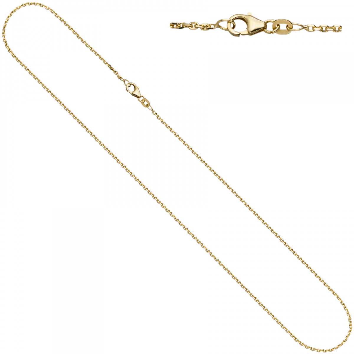 Ankerkette 585 Gelbgold diamantiert 1,6 mm 40 cm Gold Kette Halskette Goldkette