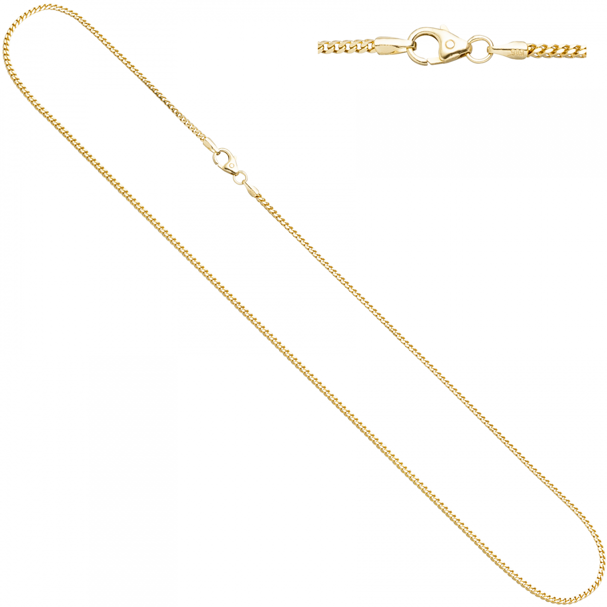 Bingokette 585 Gelbgold 1,2 mm 38 cm Gold Kette Halskette Goldkette Karabiner