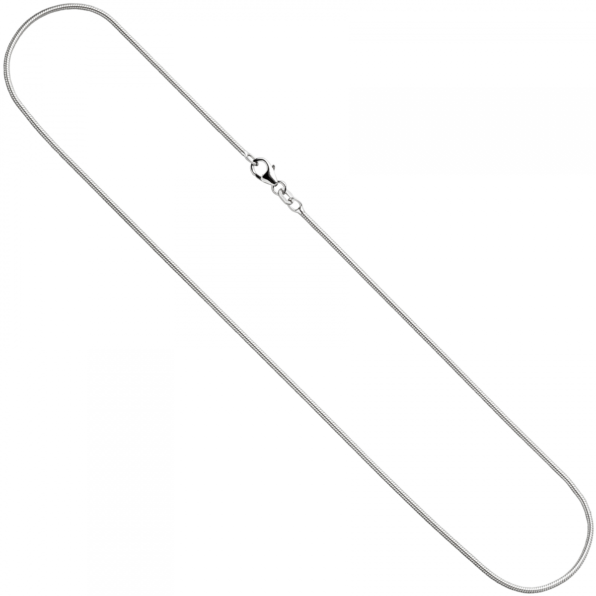 Schlangenkette 925 Silber 1,3 mm 40 cm Halskette Kette Silberkette Karabiner