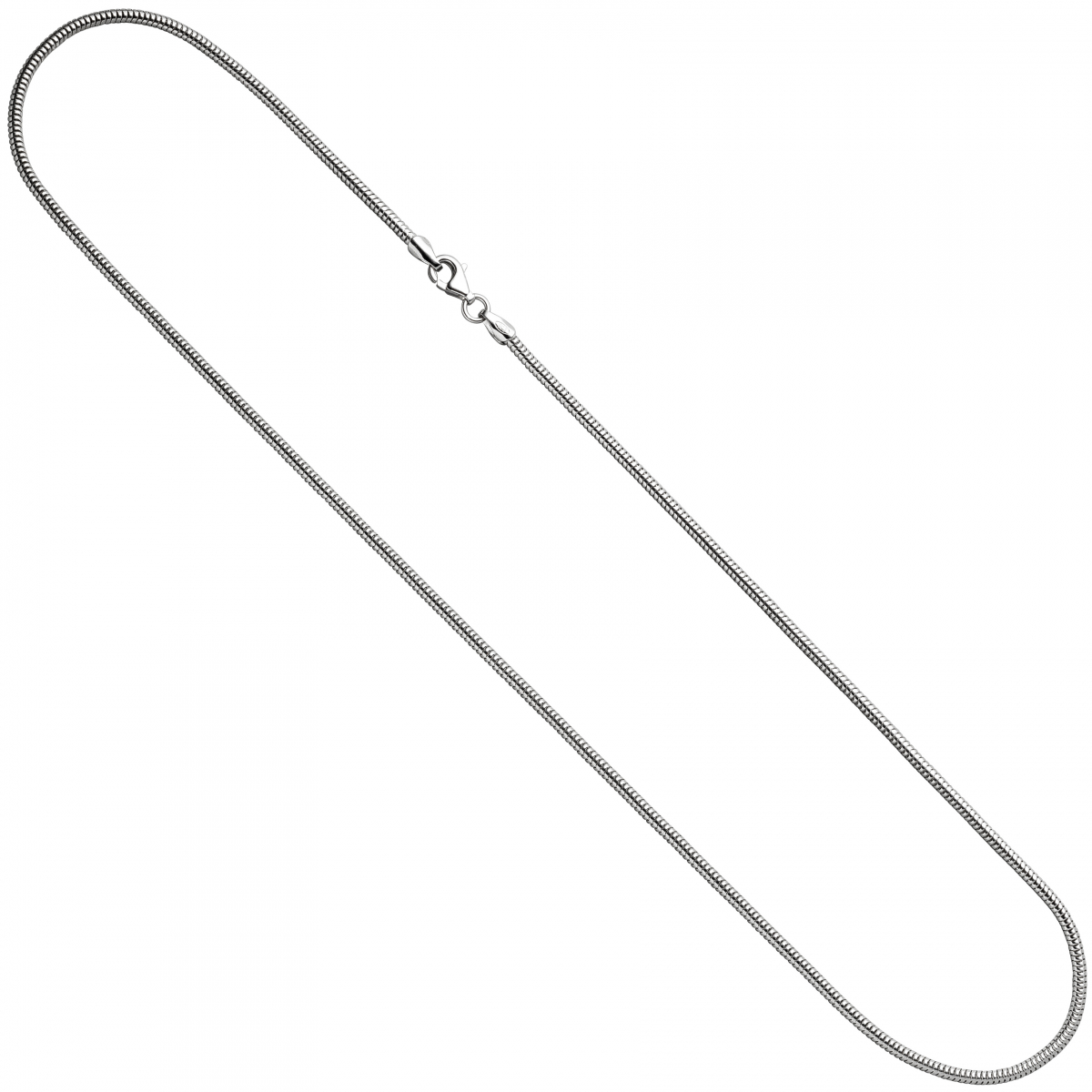 Schlangenkette 925 Silber 1,6 mm 50 cm Halskette Kette Silberkette Karabiner