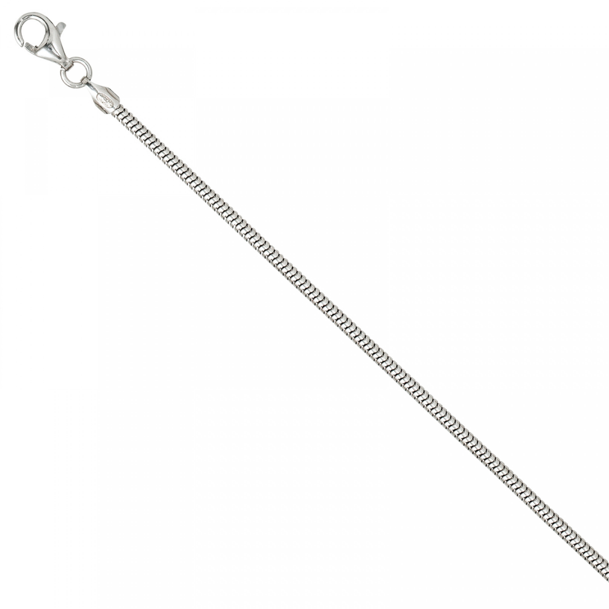 Schlangenkette 925 Silber 1,9 mm 50 cm Halskette Kette Silberkette Karabiner