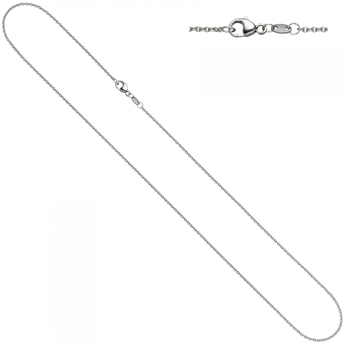 Ankerkette 950 Platin 1,5 mm 45 cm Halskette Kette Platinkette Karabiner