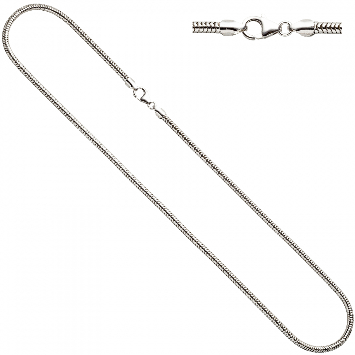 Schlangenkette 925 Silber 3,1 mm 45 cm Halskette Kette Silberkette Karabiner