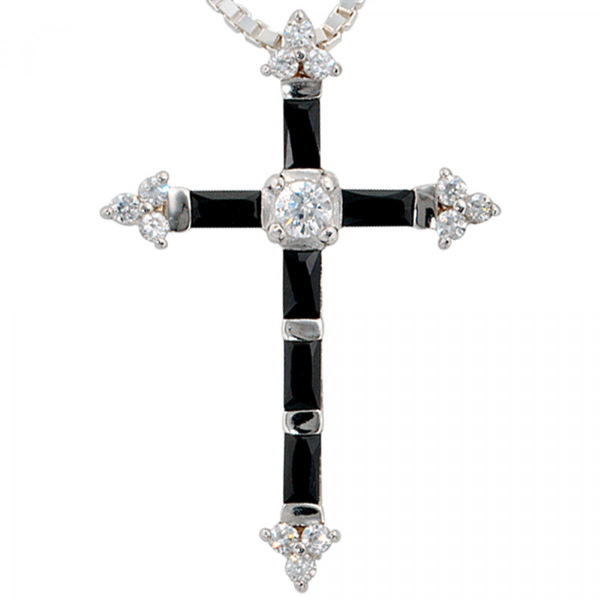 Anhänger Kreuz 925 Sterling Silber mit Zirkonia Kreuzanhänger Silberkreuz