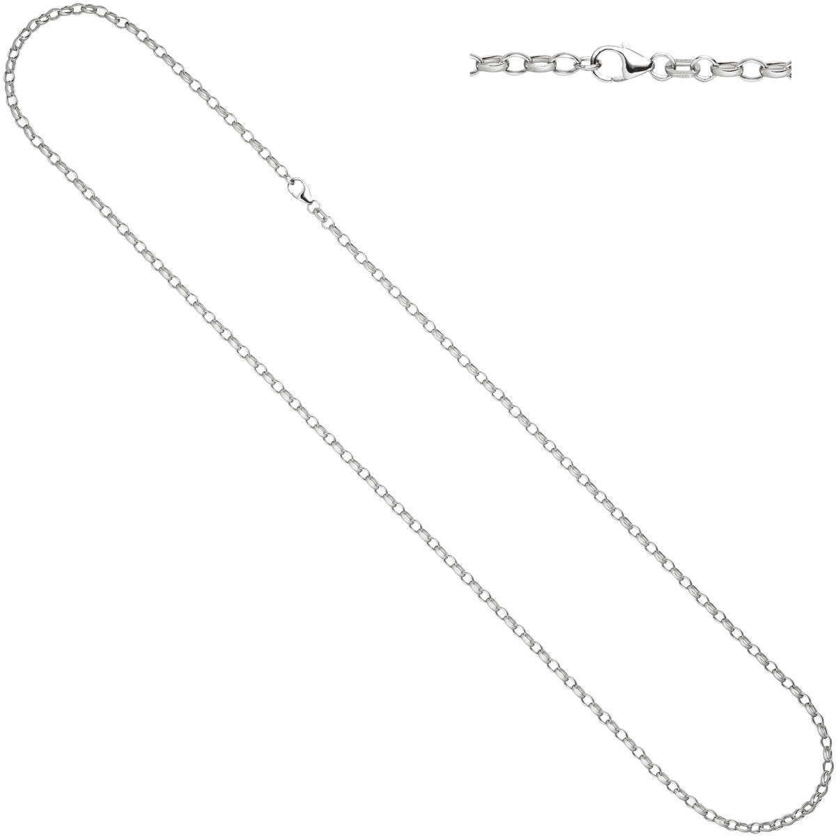 Ankerkette 925 Silber 3,0 mm 60 cm Halskette Kette Silberkette Karabiner