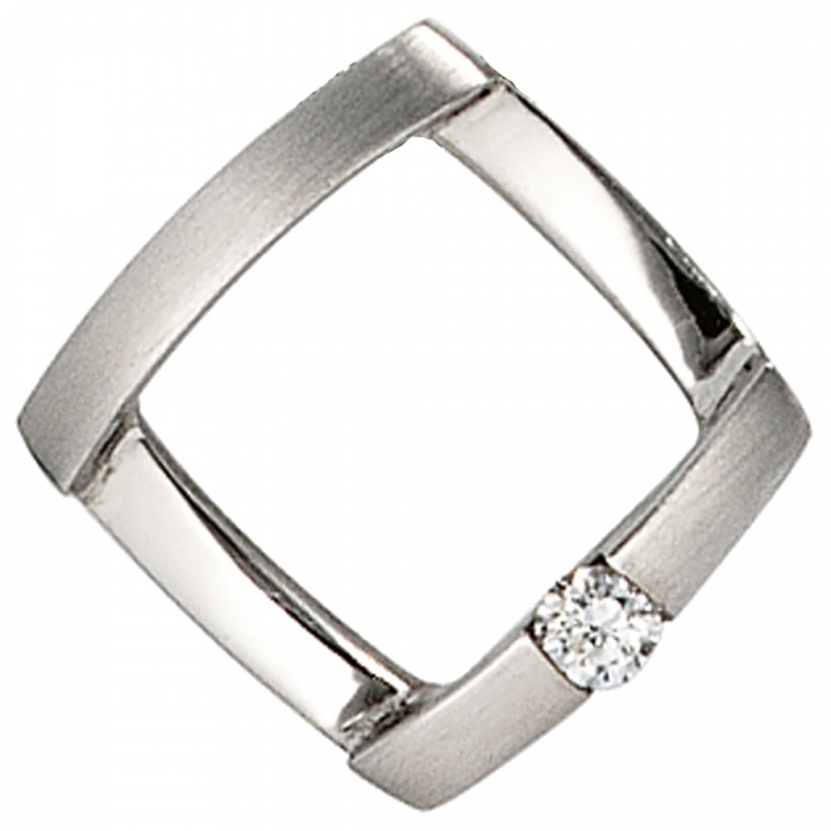 Anhänger 950 Platin matt 1 Diamant Brillant 0,03ct. Platinanhänger