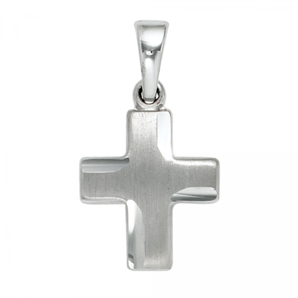 Anhänger Kreuz 925 Sterling Silber massiv teil matt Kreuzanhänger Silberkreuz