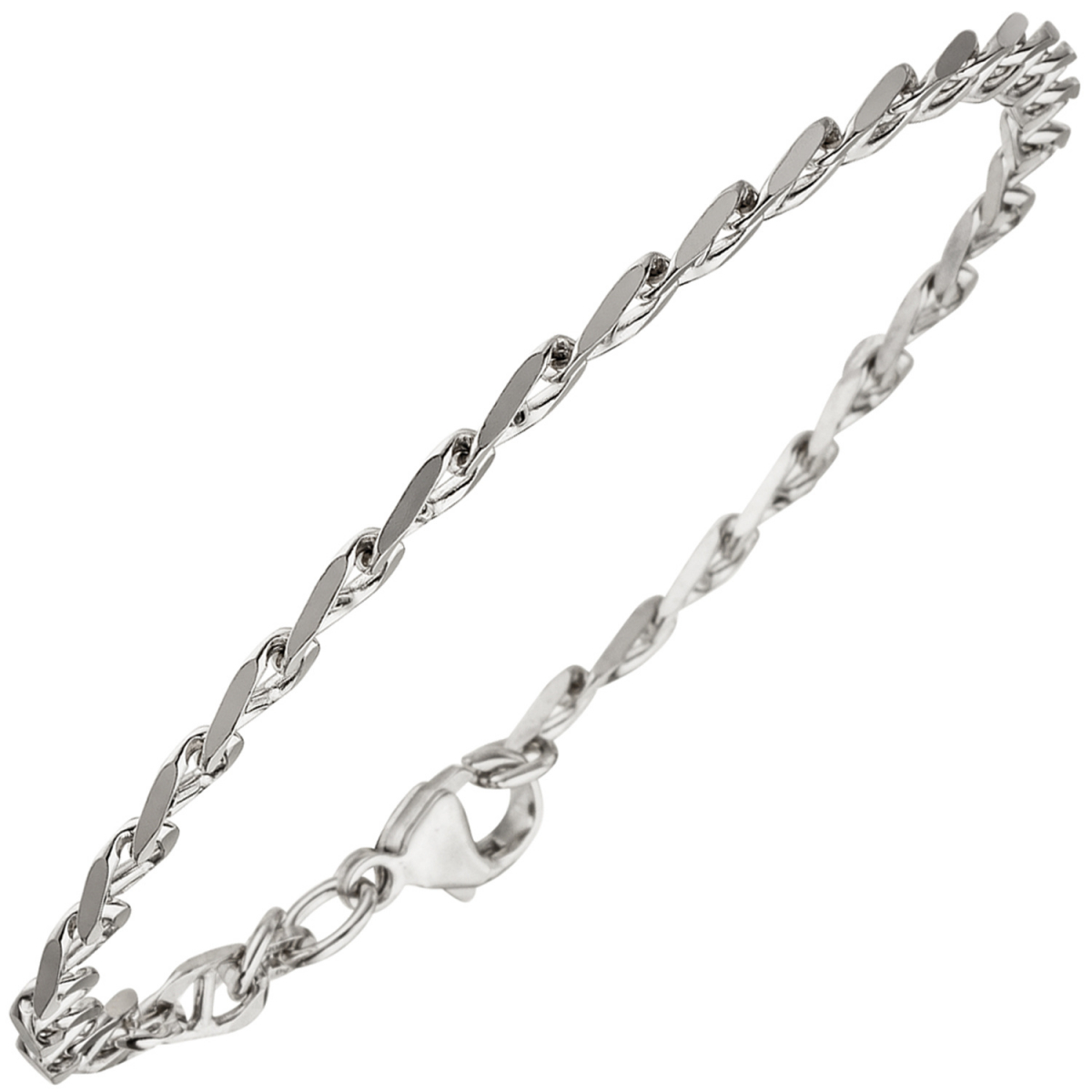 Armband 925 Sterling Silber rhodiniert 21 cm Silberarmband Karabiner