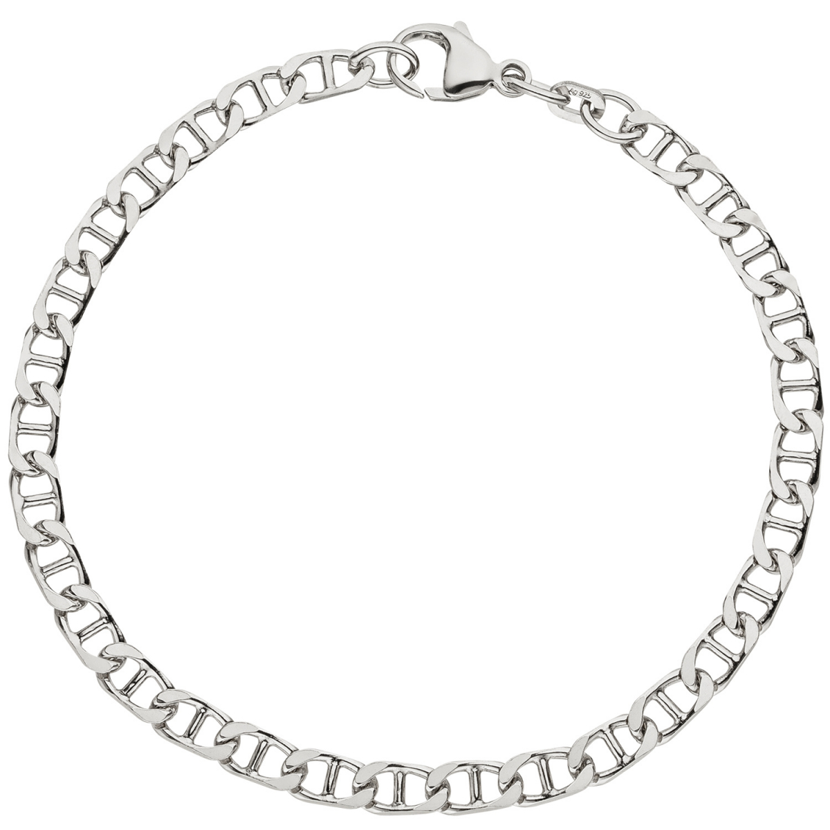 Armband 925 Sterling Silber rhodiniert 21 cm Silberarmband Karabiner