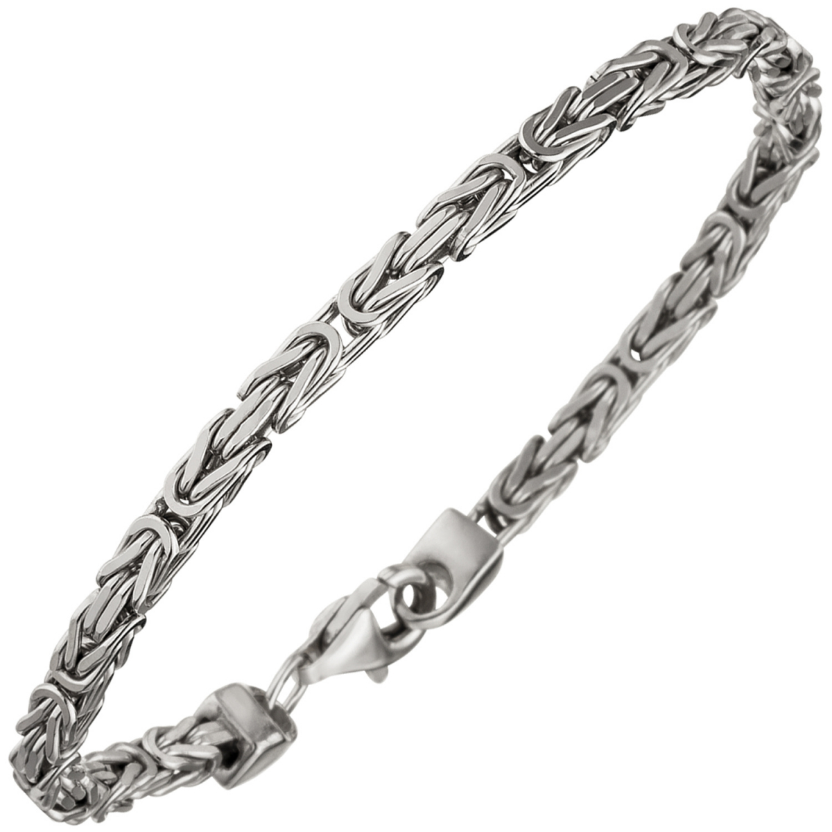 Königsarmband 925 Sterling Silber 19 cm Armband Silberarmband Karabiner