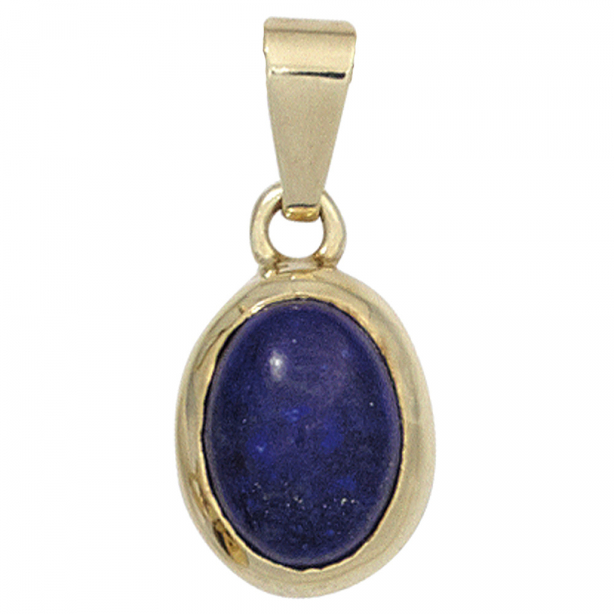 Anhänger oval 585 Gold Gelbgold 1 Lapislazuli blau Goldanhänger