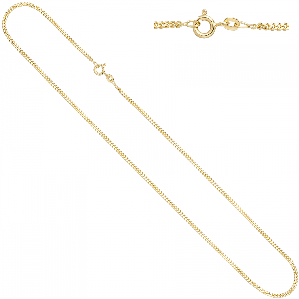 Panzerkette 333 Gelbgold 2,1 mm 60 cm Gold Kette Halskette Goldkette Federring