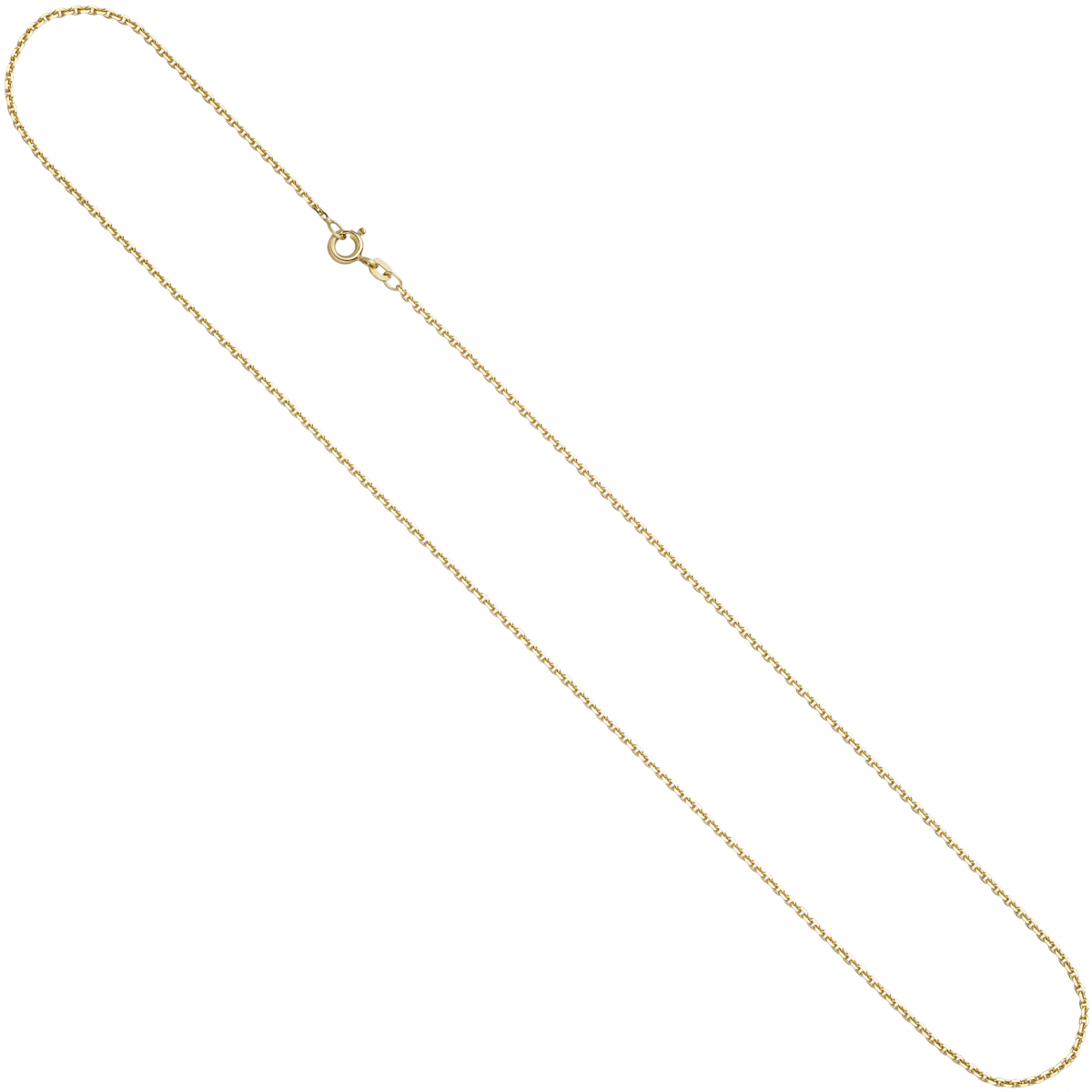 Ankerkette 585 Gelbgold 1,2 mm 42 cm Gold Kette Halskette Goldkette Federring