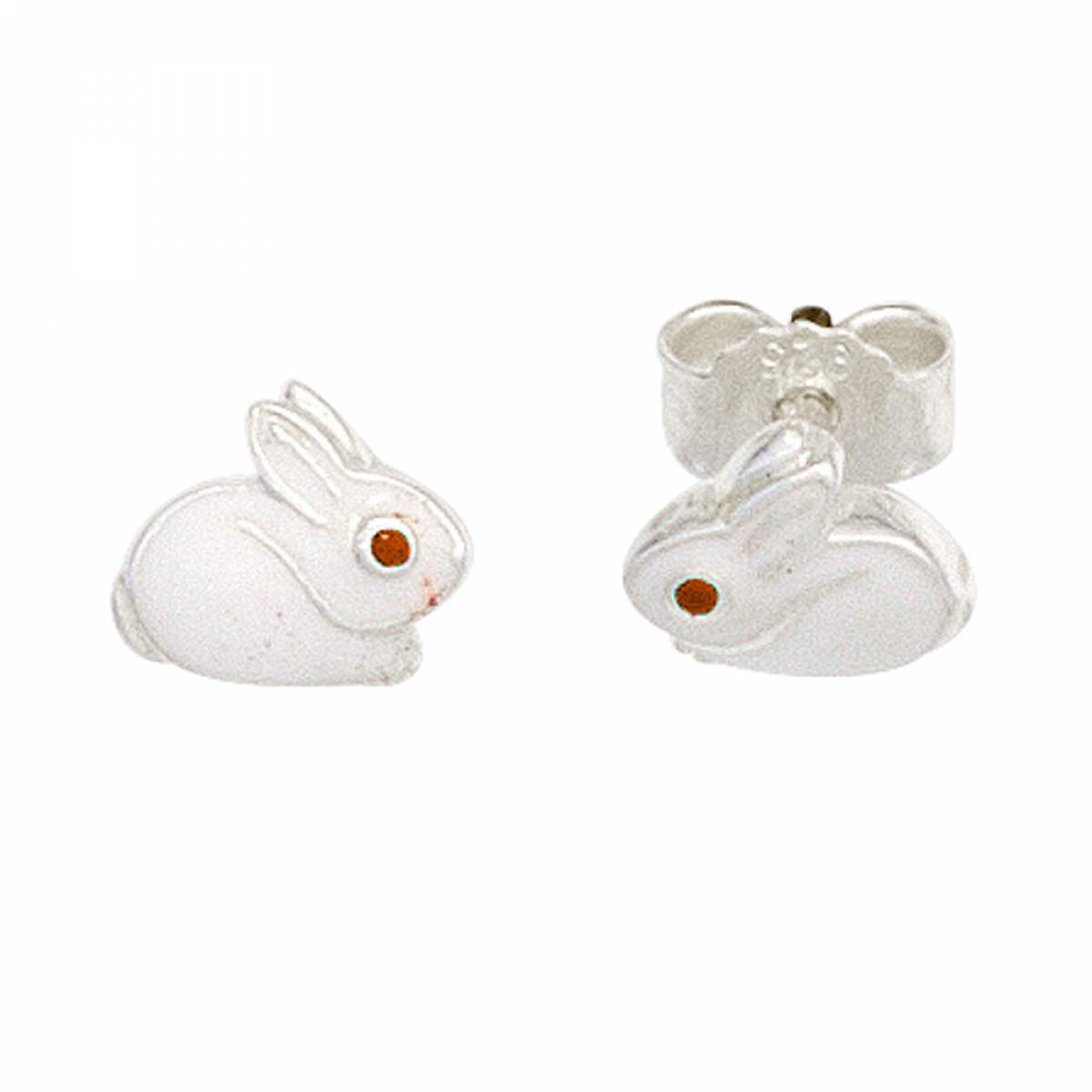 Kinder Ohrstecker Hase 925 Sterling Silber rhodiniert Ohrringe Kinderohrringe