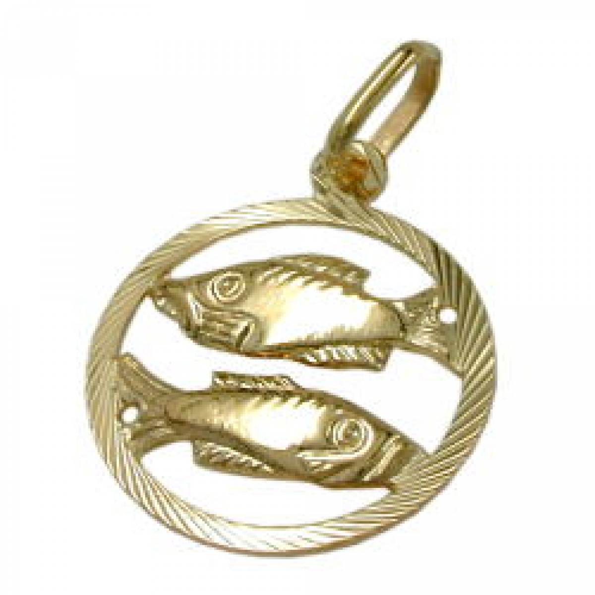 Anhänger 15mm Sternzeichen Fische 9Kt GOLD