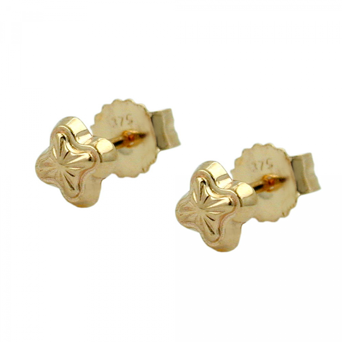 Stecker 4mm Stern mit Muster 9Kt GOLD