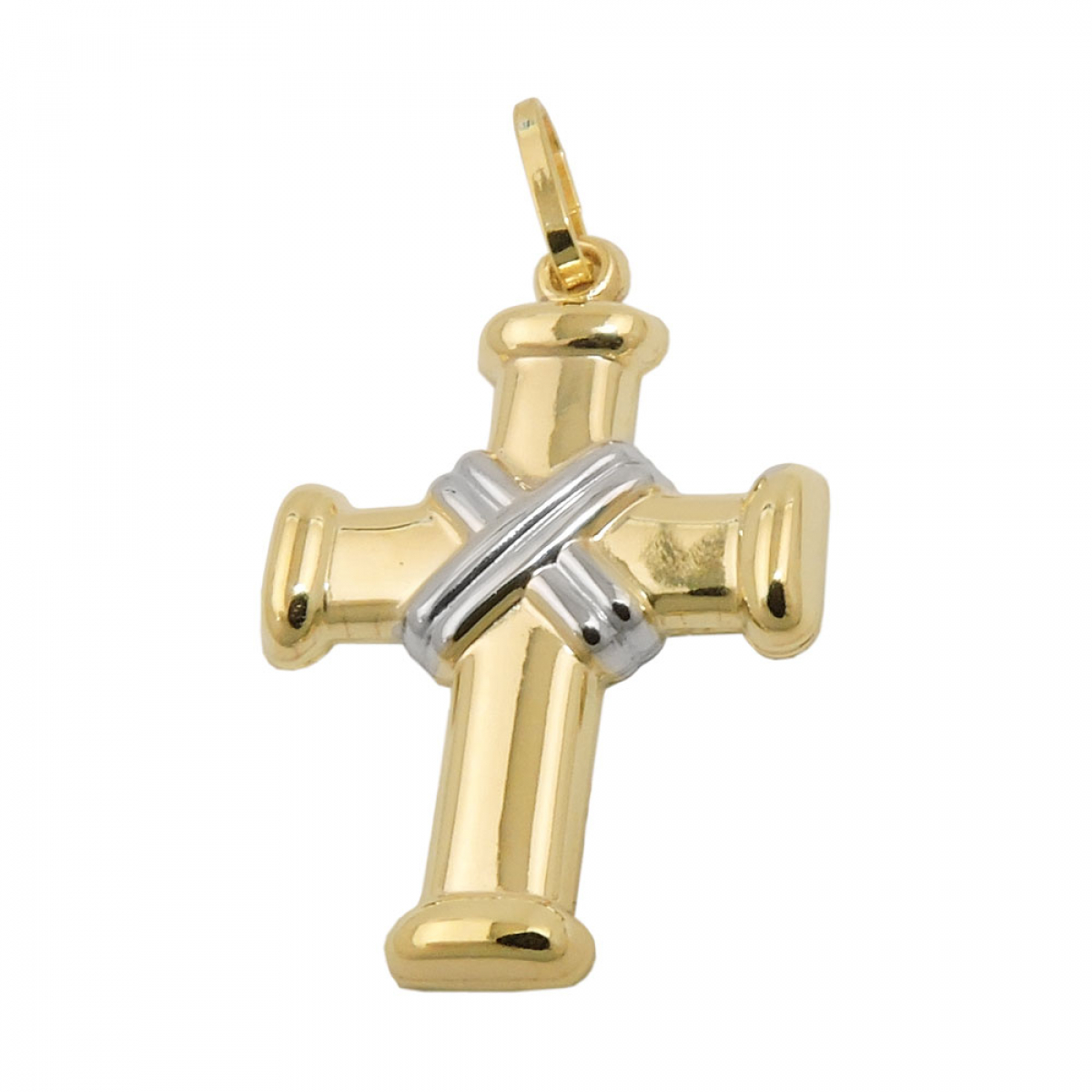 Anhänger 20x15mm Kreuz bicolor 9Kt GOLD