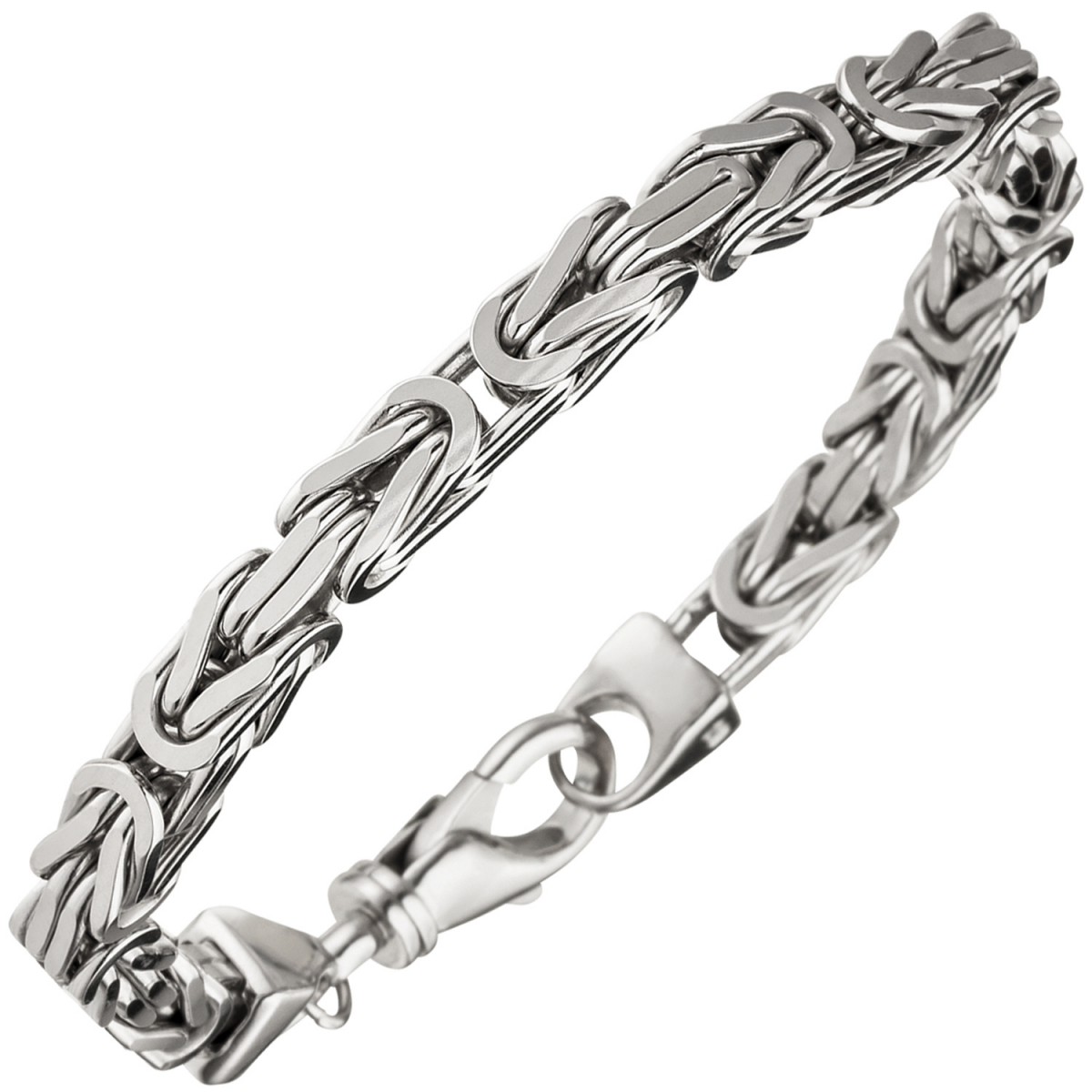 Königsarmband 925 Sterling Silber 21 cm Armband Silberarmband Karabiner