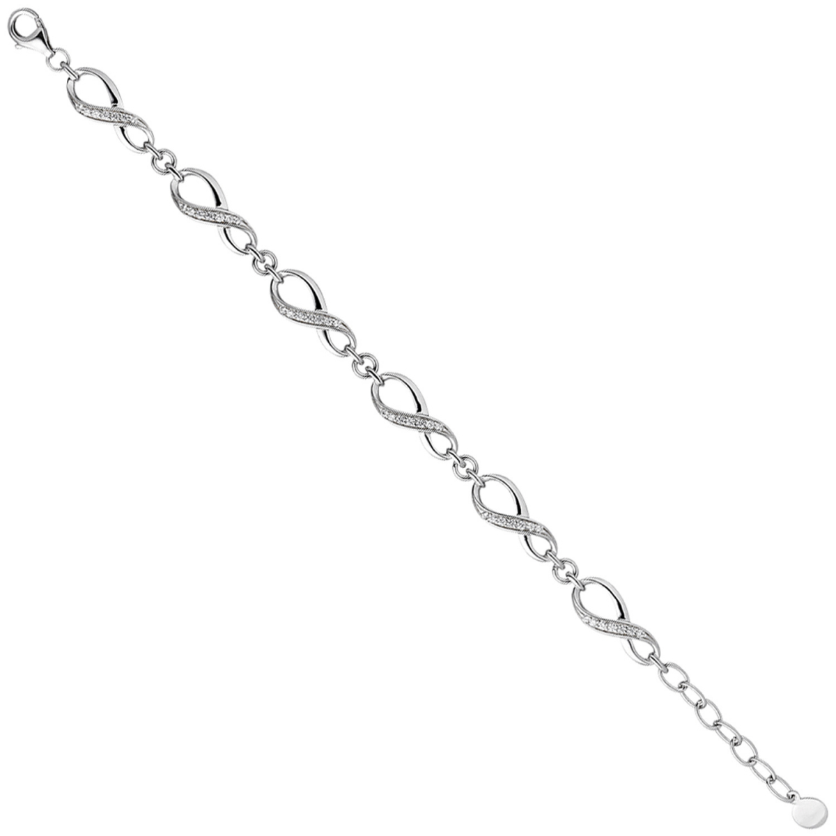 Armband Unendlichkeit 925 Sterling Silber mit Zirkonia 19 cm Silberarmband