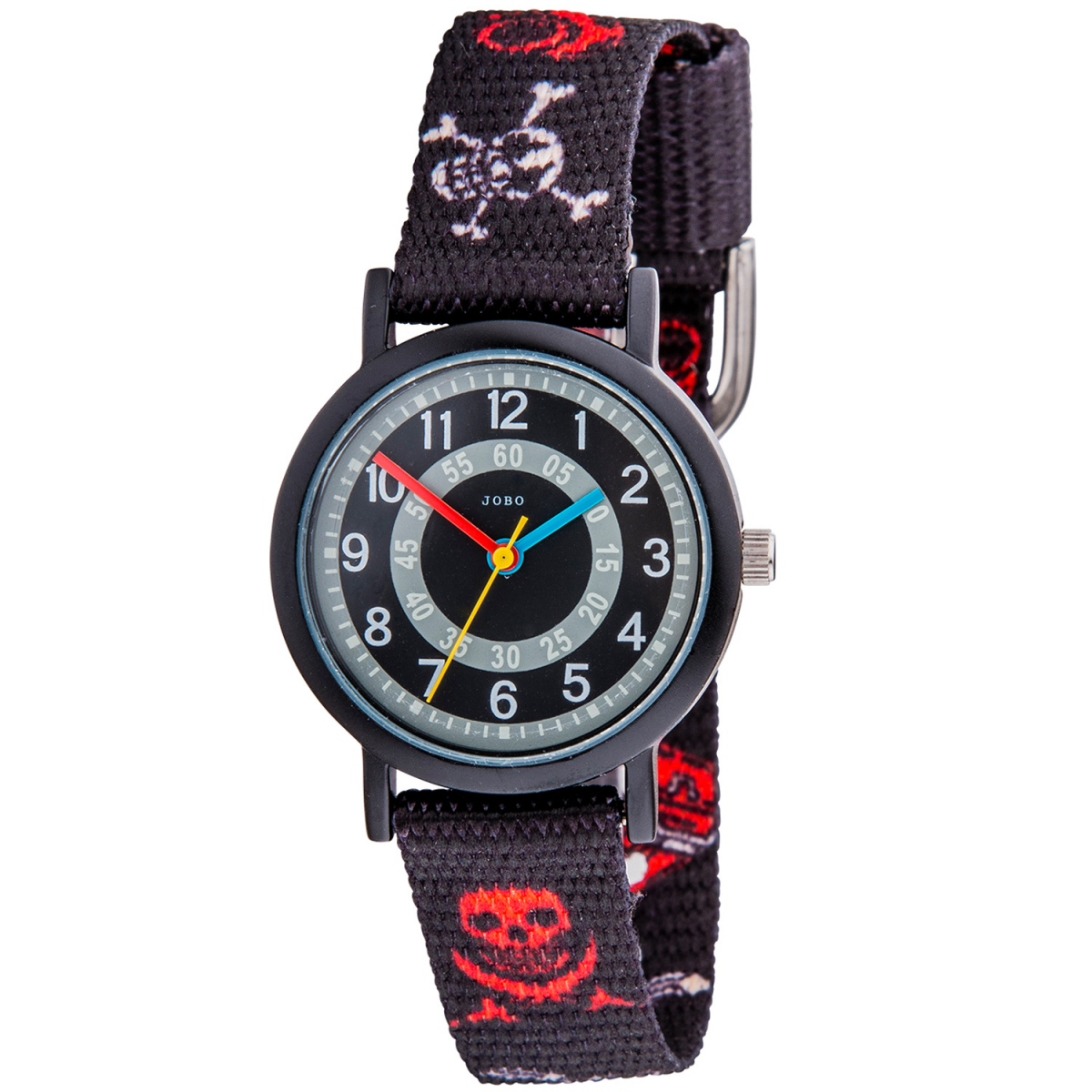 JOBO Kinder Armbanduhr Totenkopf Pirat Quarz Analog Aluminium Kinderuhr