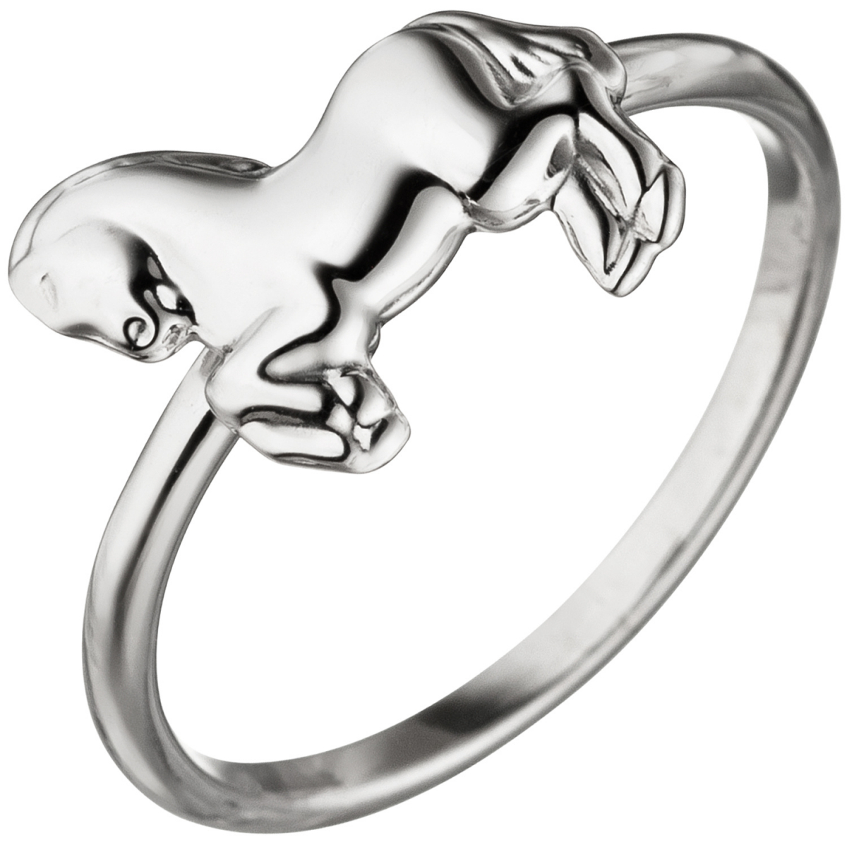 Kinder Ring Pferd 925 Sterling Silber Silberring Kinderring Pferdering - 46mm