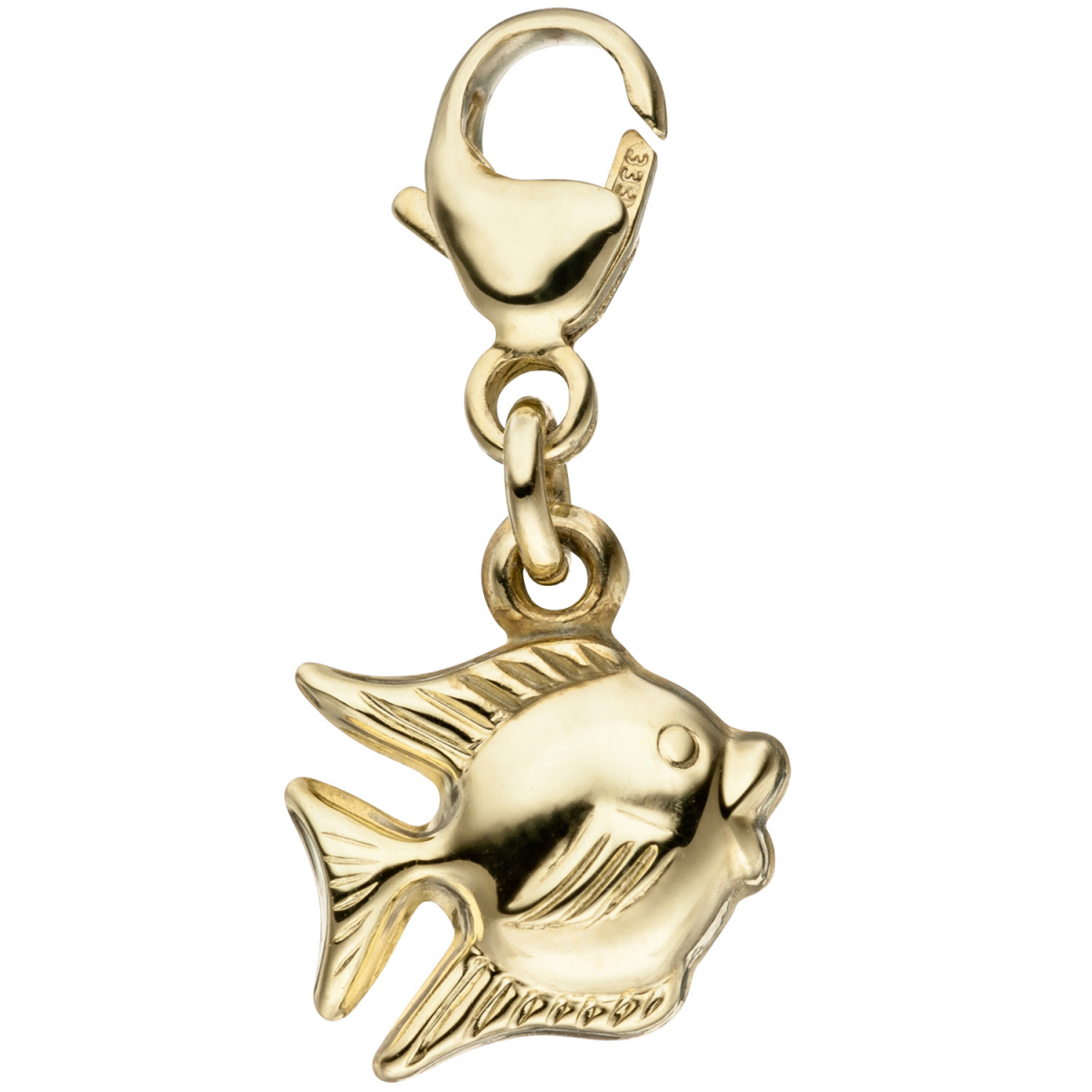 Einhänger Charm Fisch 333 Gold Gelbgold Anhänger Goldcharm