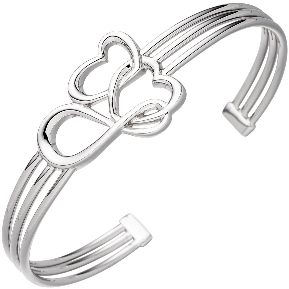 Armspange / offener Armreif Herz Herzen Unendlich 925 Sterling Silber Armband